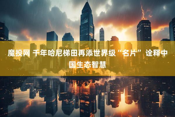魔投网 千年哈尼梯田再添世界级“名片” 诠释中国生态智慧
